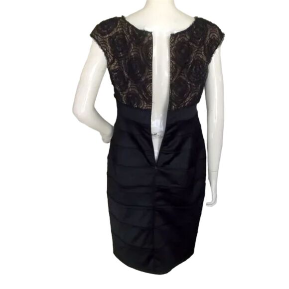 TADASHI Dress, 12, Blue/Tan lace, Bandage Skirt, Scoop neck, Cap sleeves - Picture 11 of 14